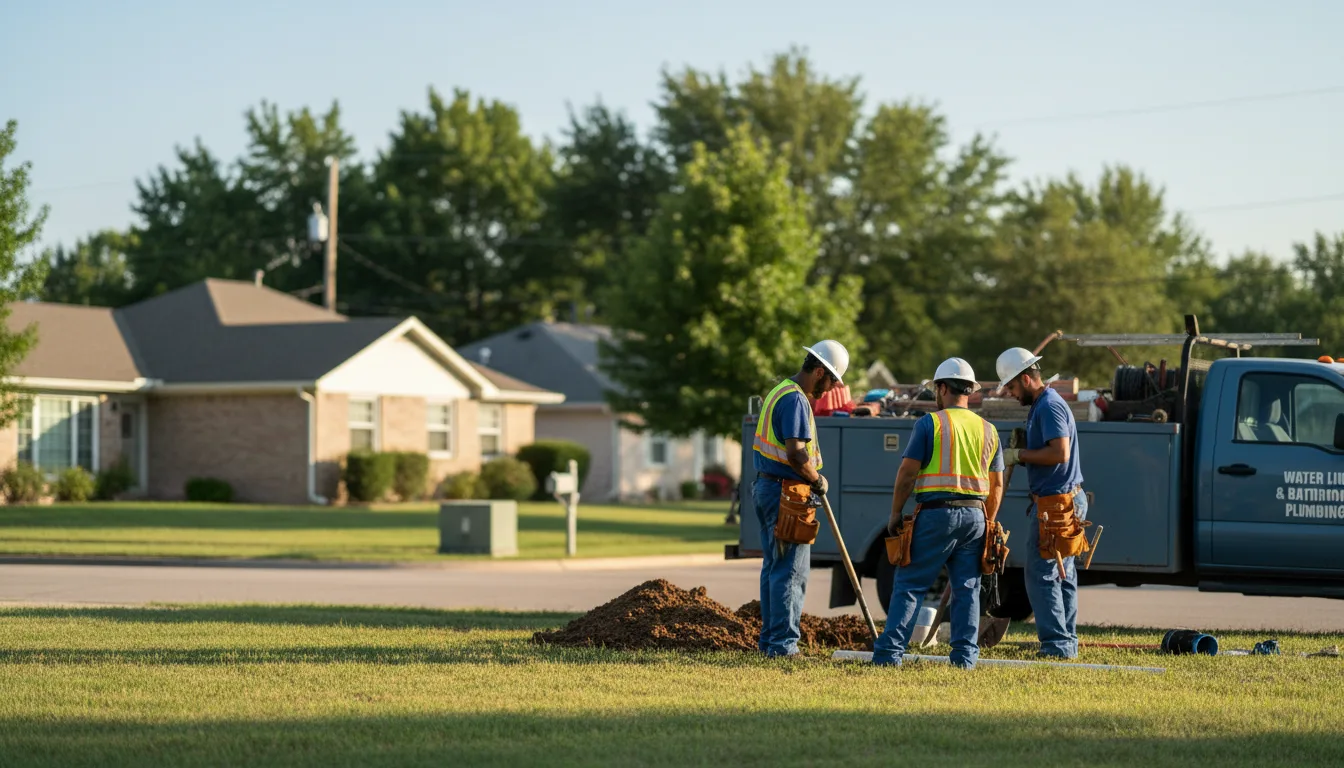 Residential water line and bathroom plumbing service in Carlock, IL